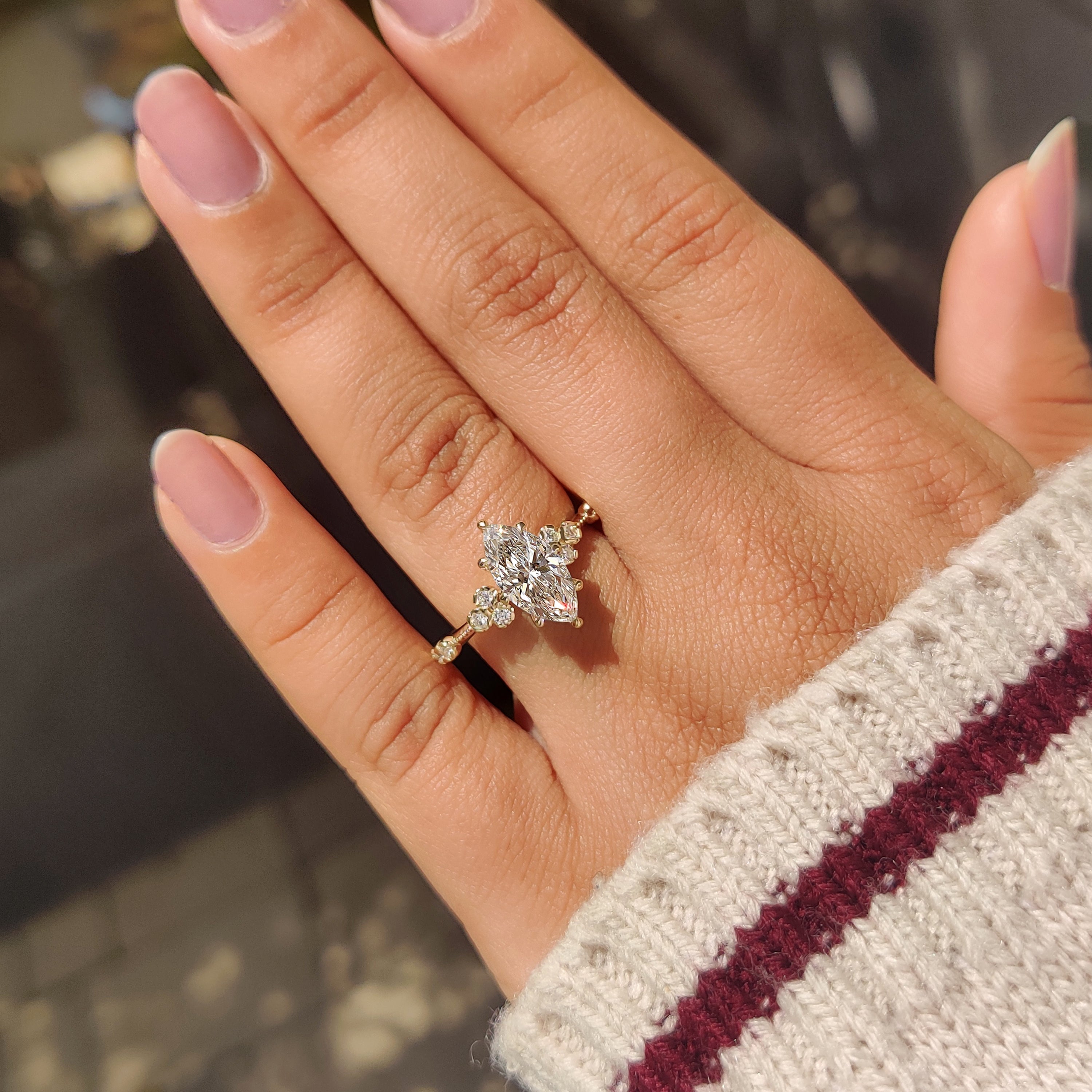 Cushion Hidden Halo Lab Grown Diamond Engagement Ring